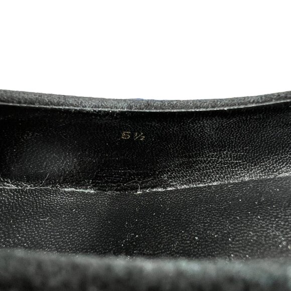 Everlane The V Heel in Black Suede Leather Square Heel Italian Pumps Size 5 ½ - Picture 5 of 12